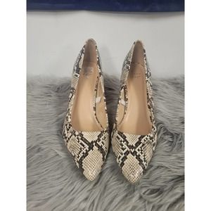 a new day Snake Print Pointed Toe Heels in Beige and Black